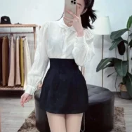 Chân Váy Chữ A, Chân Váy Con Ong Cạp Lưng Cao, Chất Kaki Mềm Cao Cấp Hack Dáng Tôn Eo Nâng Mông