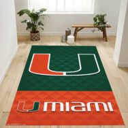 University Of Miami Hurricanes Logo Rug ? Custom Size And Printing