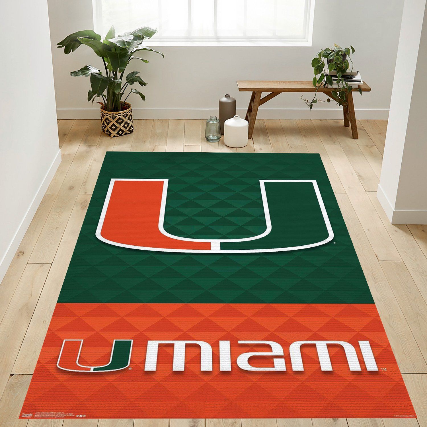 University Of Miami Hurricanes Logo Rug ? Custom Size And Printing