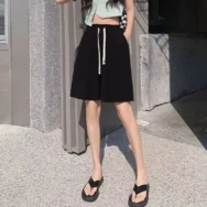 Quần short nữ, Quần ngố nữ dây rút nhiều màu ống rộng cạp chung co dãn